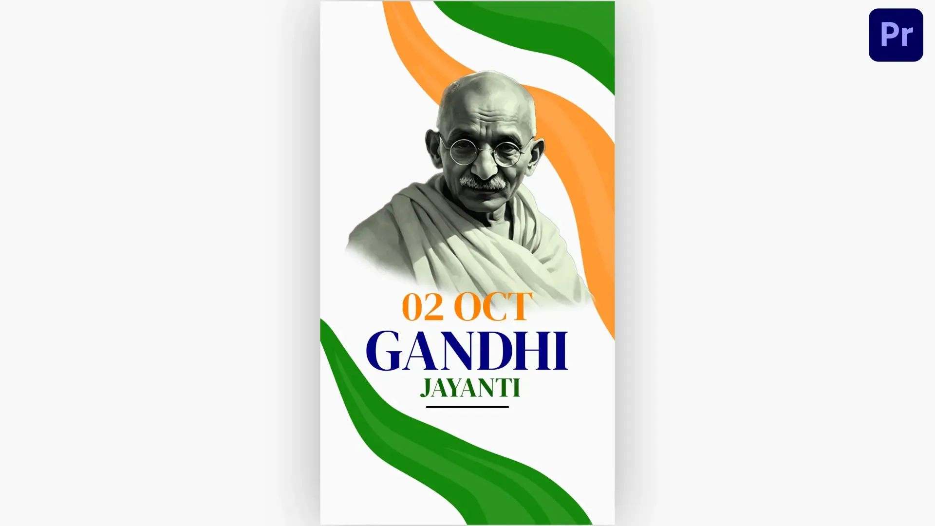 Gandhi Jayanti Portrait with Tri-Color Backdrop Instagram Story